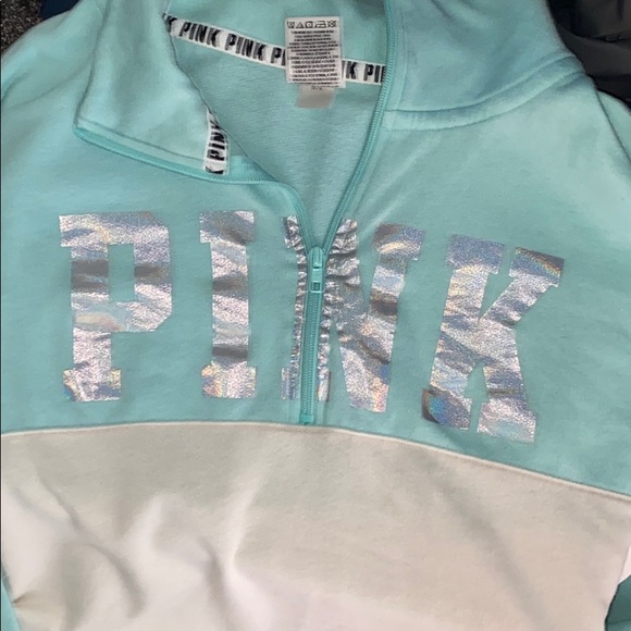 PINK quarter zip pullover with shiny letters - Picture 6 of 6